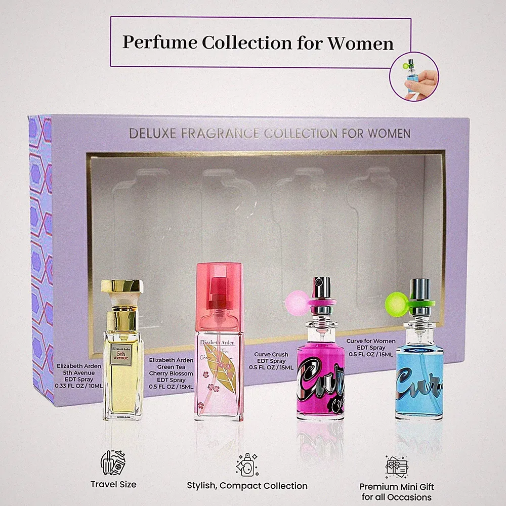 Elizabeth Arden & Curve Perfume for Women Mini Travel Spray Gift Set 0.5 fl oz