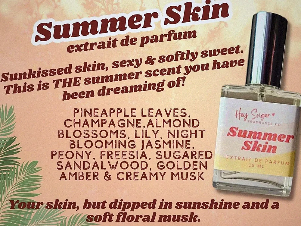 Summer Skin Perfume 15ml – Sun-Kissed Floral Musk, Feminine Body Mist Gift